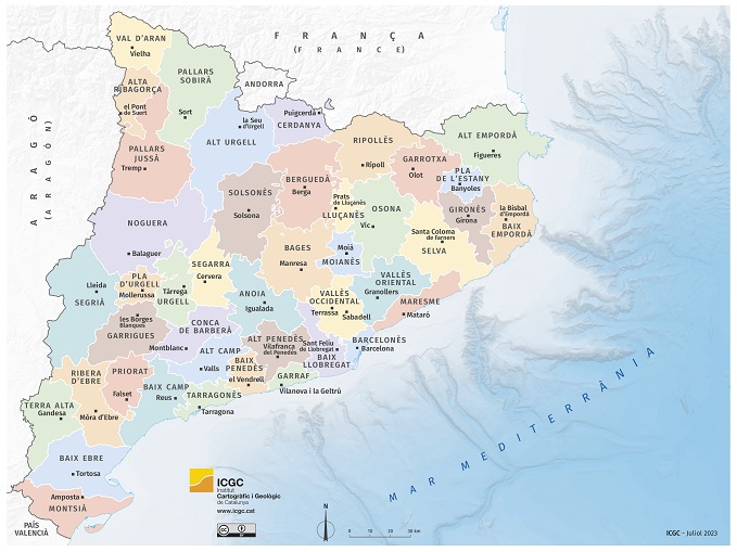 Mapes comarcals de l’Institut Cartogràfic i Geològic de Catalunya 2023