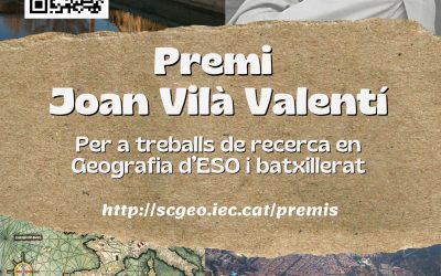 4a. convocatòria del premi Joan Vilà-Valentí per a treballs de recerca en geografia d’ESO i de batxillerat